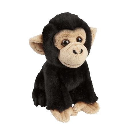 Apen serie zachte pluche knuffels 2x stuks - Gorilla en Chimpansee aap van 18 cm