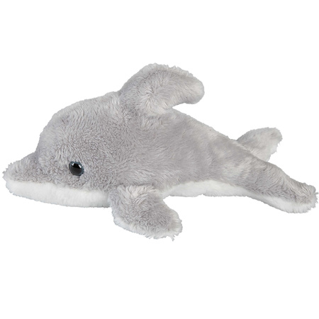 Zeedieren serie zachte pluche knuffels 2x stuks - Dolfijn en Haai van 15 cm