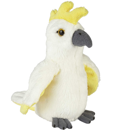Parrots birds soft toys 2x - White and Grey 15 cm