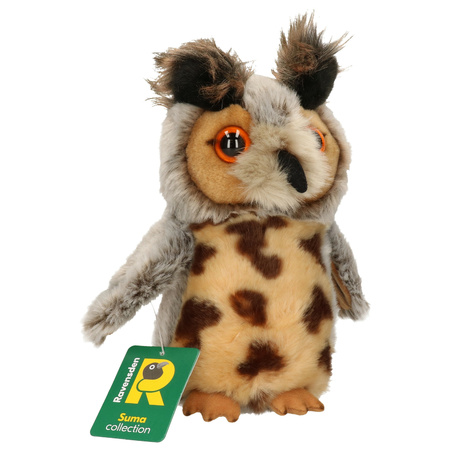 Soft toy animals Great Horned Owl bird 18 cm