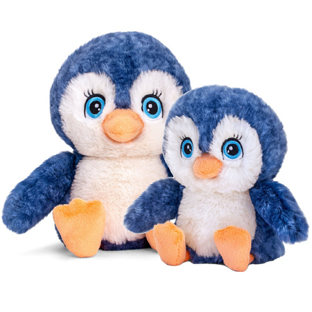 Pluche knuffel dieren pinguins familie setje 16 en 25 cm