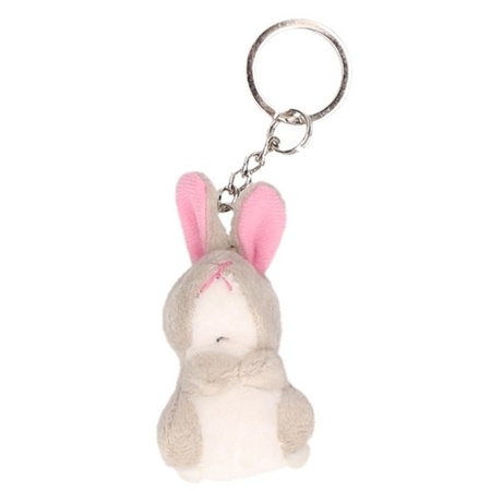 Pluche konijn/haas knuffel sleutelhanger 6 cm