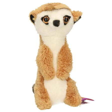 Plush brown meerkat soft toy key ring 10 cm
