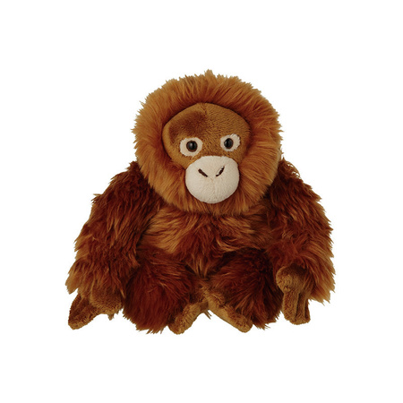 Apen serie zachte pluche knuffels 2x stuks - Orang Utan en Gibbon Aapje van 18 cm