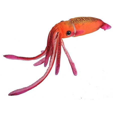 Plush orange octopus/squid cuddle toy 38 cm