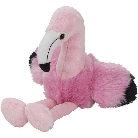 Plush pink flamingo cuddle toy 17 cm