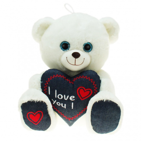 Plush white bear i love you 30 cm toy