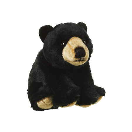 Plush soft toy animal black bear 22 cm