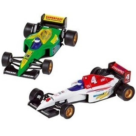 Race cars toys set 2x Formula 1 cars 10 cm