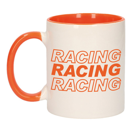 Racing racing racing mug orange / white 300 ml