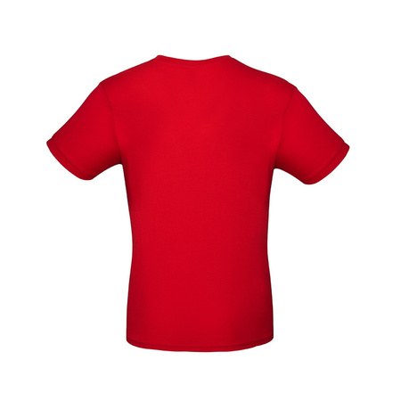 Rood basic t-shirt met ronde hals voor heren van katoen