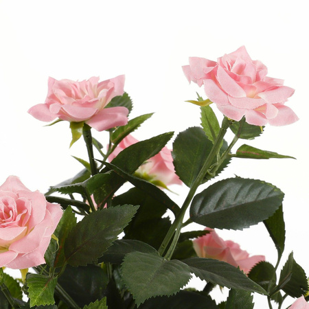 Pink rose bush artificial plant  flowers 33 cm in pot