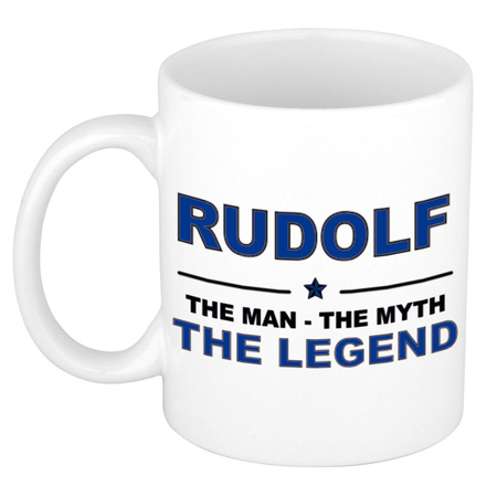 Rudolf The man, The myth the legend name mug 300 ml