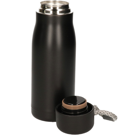 Stainless steel thermo bottle / insulating bottle 420 ml black