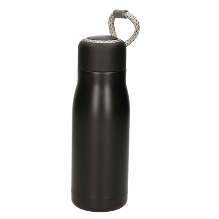 Stainless steel thermo bottle / insulating bottle 420 ml black