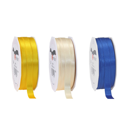 Satin presents ribbon - 3 colours - 25m x 1 cm