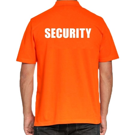 Security poloshirt oranje voor heren