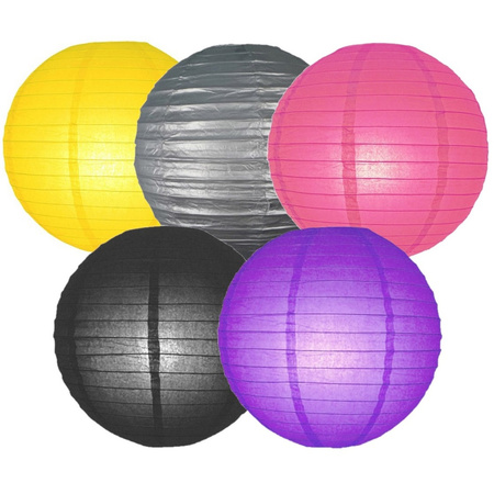 Set of 10x colored party lanterns dia 25 cm for garden party