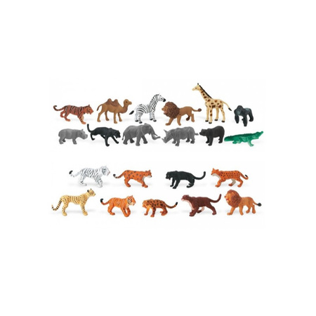 Set of 21x plastic wild safari toy animals 4-7 cm