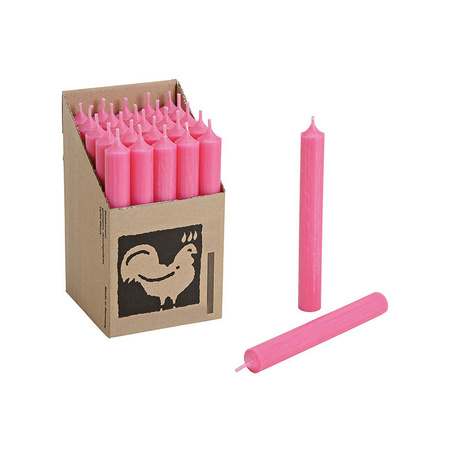 Set van 25x roze kaarsen/dinerkaarsen 18 cm 7-8 branduren