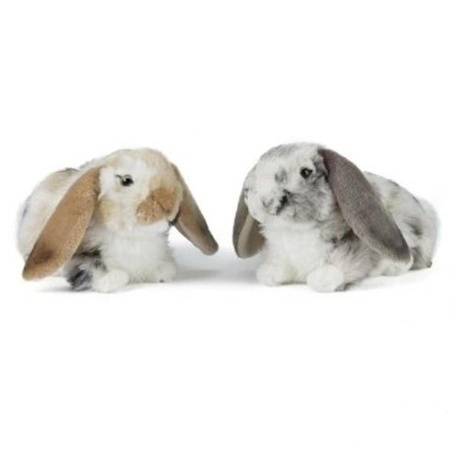 Pair of Plush lop eared rabbit cuddle toy 30 cm lying