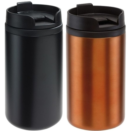 Set of 2x Thermos cups black and orange 290 ml