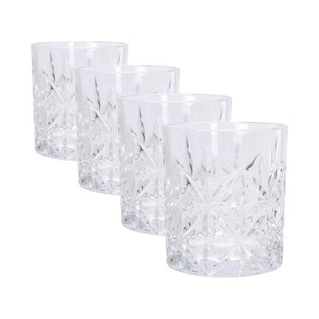 Glass whisky/water decanter 900 ml crystal with 4x luxery whisky glasses 230 ml