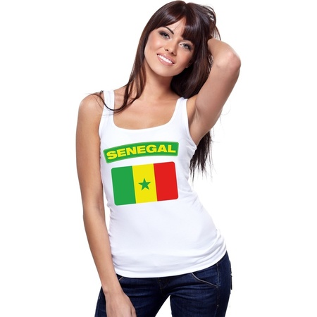 Senegal flag tanktop white women