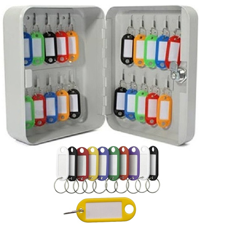 Key box with 10x colored keychains 