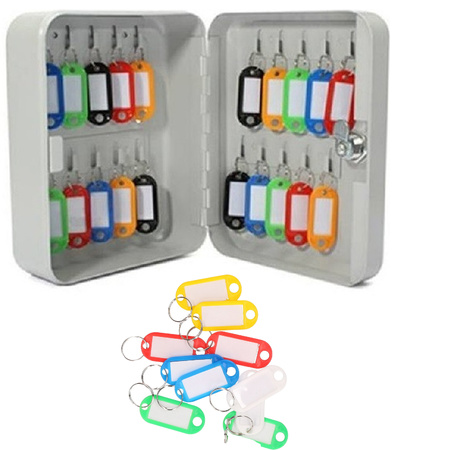 Key box with 10x colored keychains 