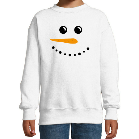 Sneeuwpop foute Kerstsweater / Kersttrui wit voor kinderen