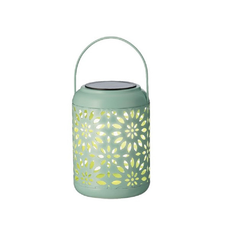 Outdoor mintgreen iron hanging lantern on solar energy 17 cm garden lighting