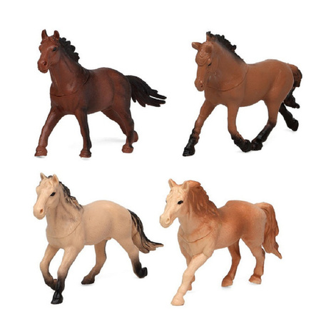 Toy farm animals figures horses 4x pieces plastic