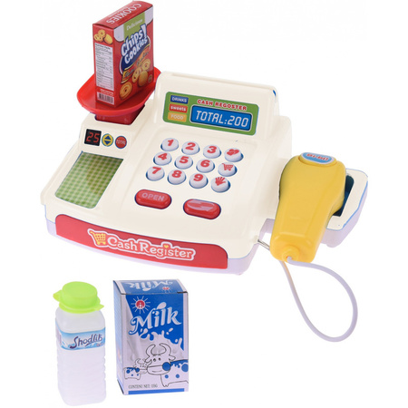 Toy cash register white with accessories for kids