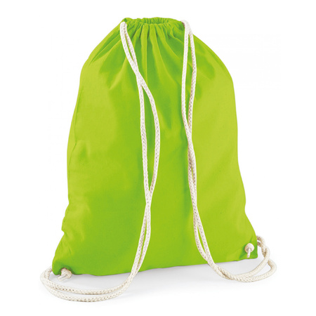 Cotton sport swimming backpack 46 x 37 cm in color lime green