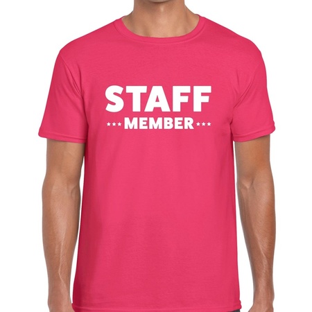 Staff member t-shirt pink men