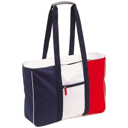 Beachbag/shopper blue/red/white 47 cm