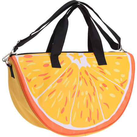 Beachbag/sportsbag orange 32 x 50 cm