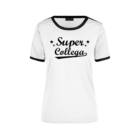 Super collega ringer t-shirt white/black for women