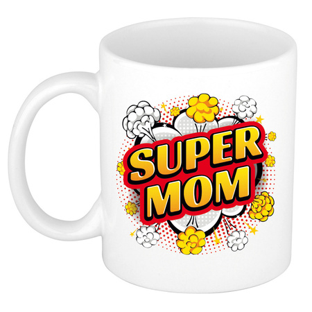 Super Dad en Mom cartoon mug - Gift cup set for Dad and Mom