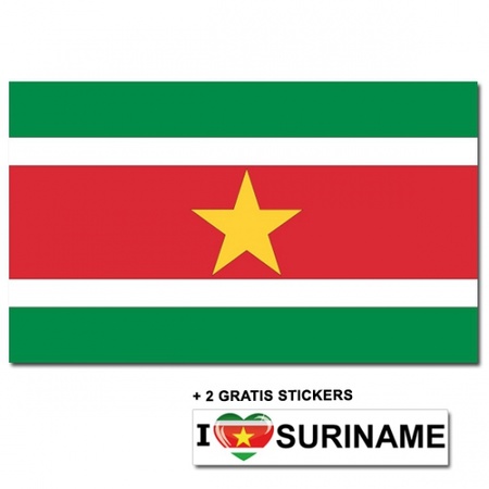 Flag Suriname + 2 stickers