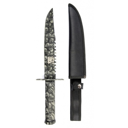 Survival knife with skulls 37 cm