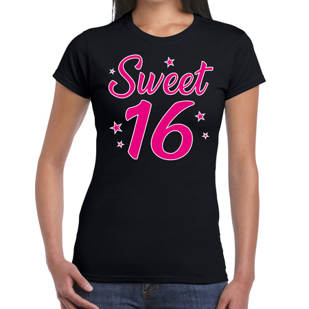 Sweet 16 t-shirt black for women