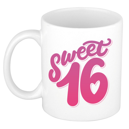 Gift birthday 16/ Sweet 16 set: Fleece plaid/blanket zebra print withSweet 16 mug 300 ml