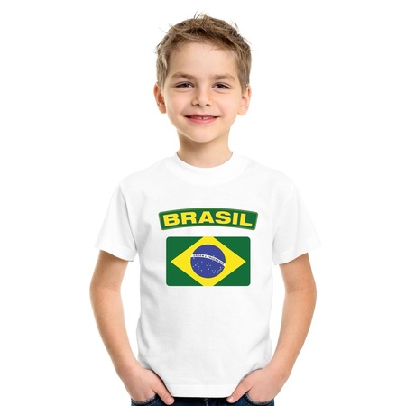 Brasil flag t-shirt white children