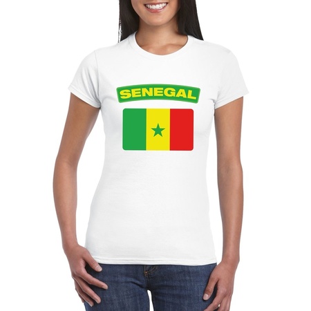 Senegal flag t-shirt white women