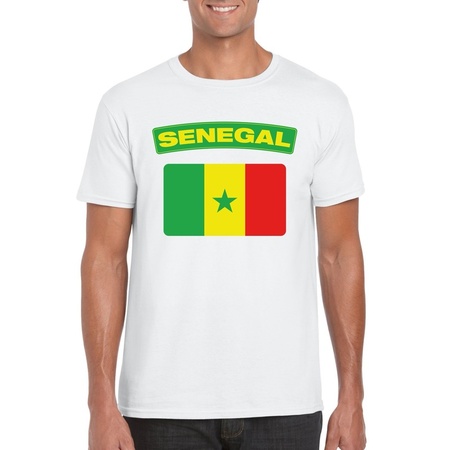 Senegal flag t-shirt white men