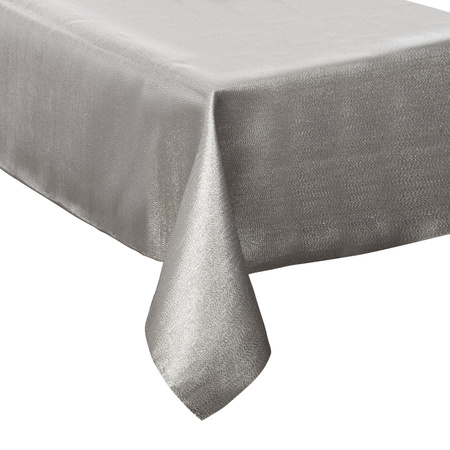 Tablecloth silver sparkle effect of polyester 140 x 240 cm