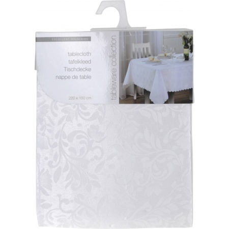 Tablecloth white pearl 220 x 150 cm
