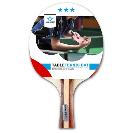 Set of 2x 3 star table tennis bats + white ping pong table tennis balls 12x pcs.